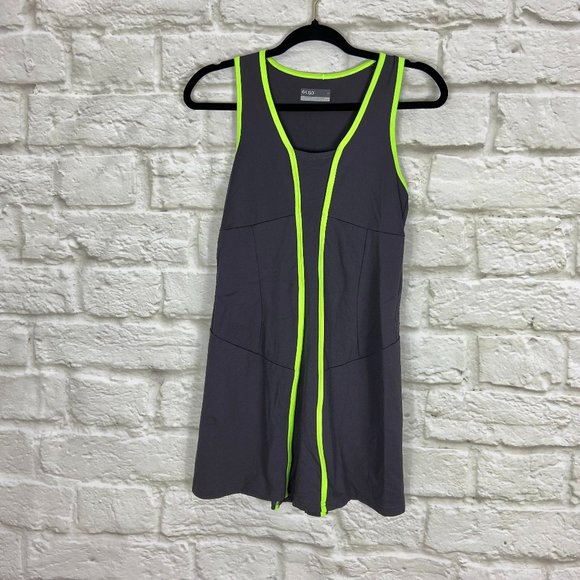 Lija Dresses & Skirts - Lija Charcoal and Lime Tennis Dress